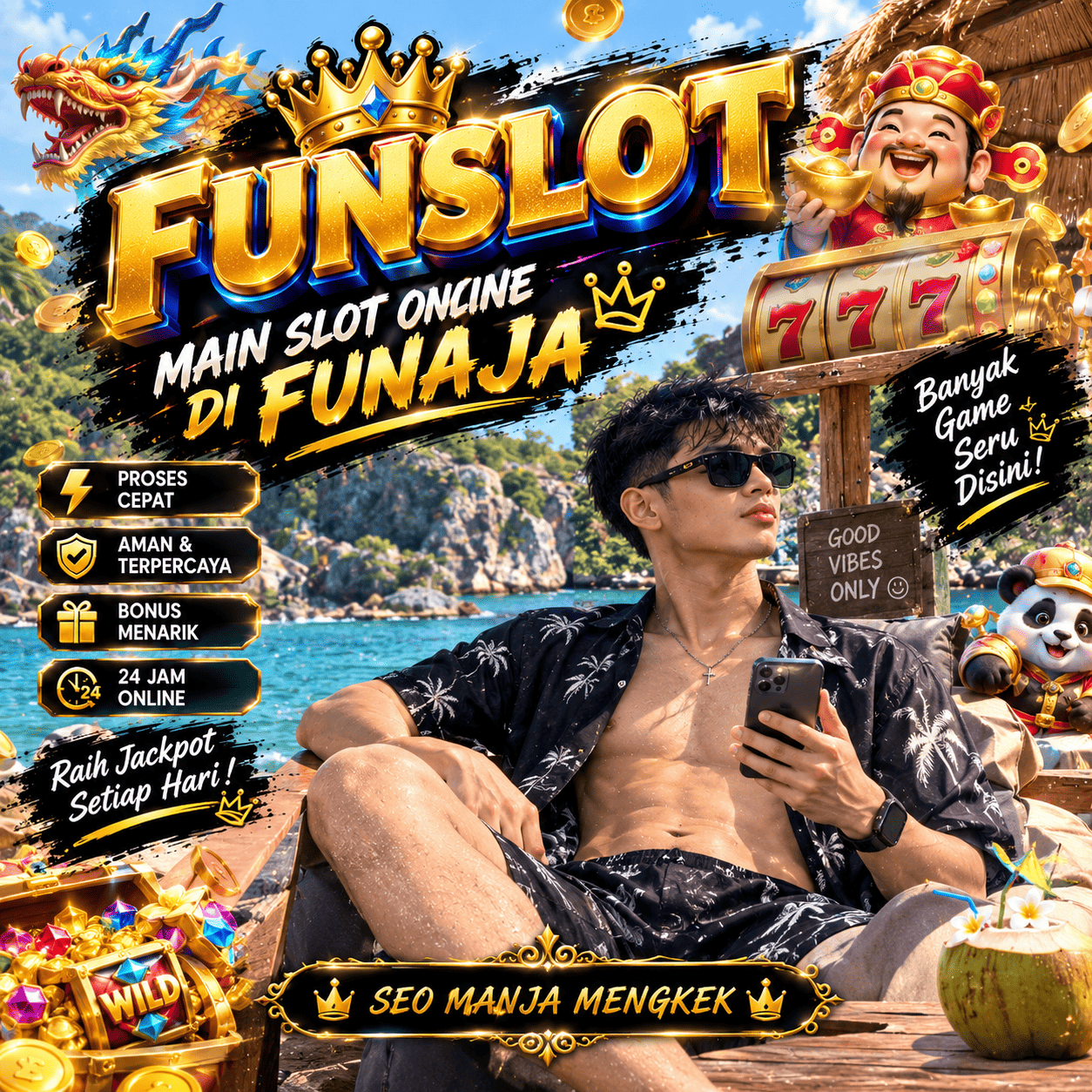 Banner FUNSLOT77 Cyber Blue